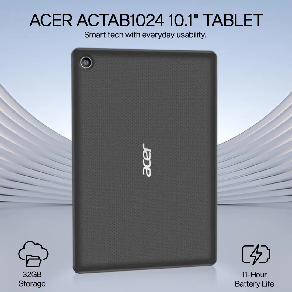 Acer ACTAB1024 10.1" Android 13 Tab 32GB 4GB RAM Wi-Fi IPS Tablet - Grade C - Image 2 of 4