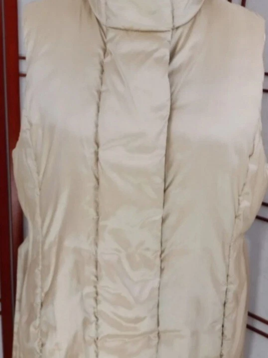 Chaleco acolchado Merona dorado con cremallera y cinturón talla XL Foto 3 de 4