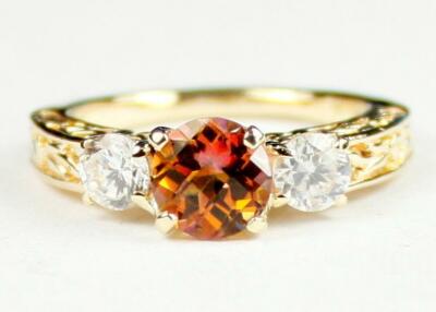 10K or 14K Gold Ladies Engagement Ring, Twilight Fire Topaz w