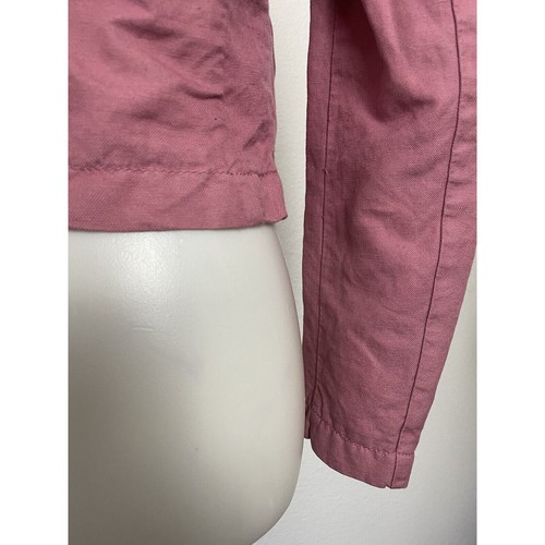 Sisley Jacket Women Sz 40/XS Blazer Single Breast Cotton Linen Pink - Picture 9 of 12
