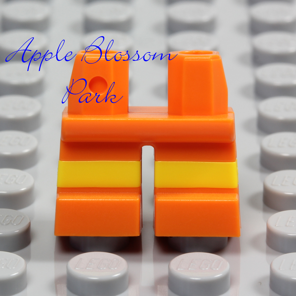 NEW Lego Minifig Striped ORANGE SHORT LEGS Boy Girl Yellow Child