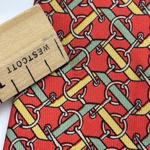 Hermes Necktie Tie Chain Link Made in Paris France 100% Silk VTG 3.5x58” READ - Picture 11 of 14