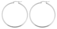Akzent Edelstahl Creolen Ohrschmuck Silberfarbig 40 Mm