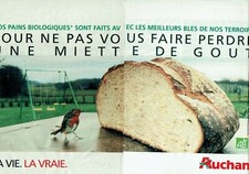 publicité Advertising 0221 2001 Hypermarché Auchan pains bio nos terroirs 2pag