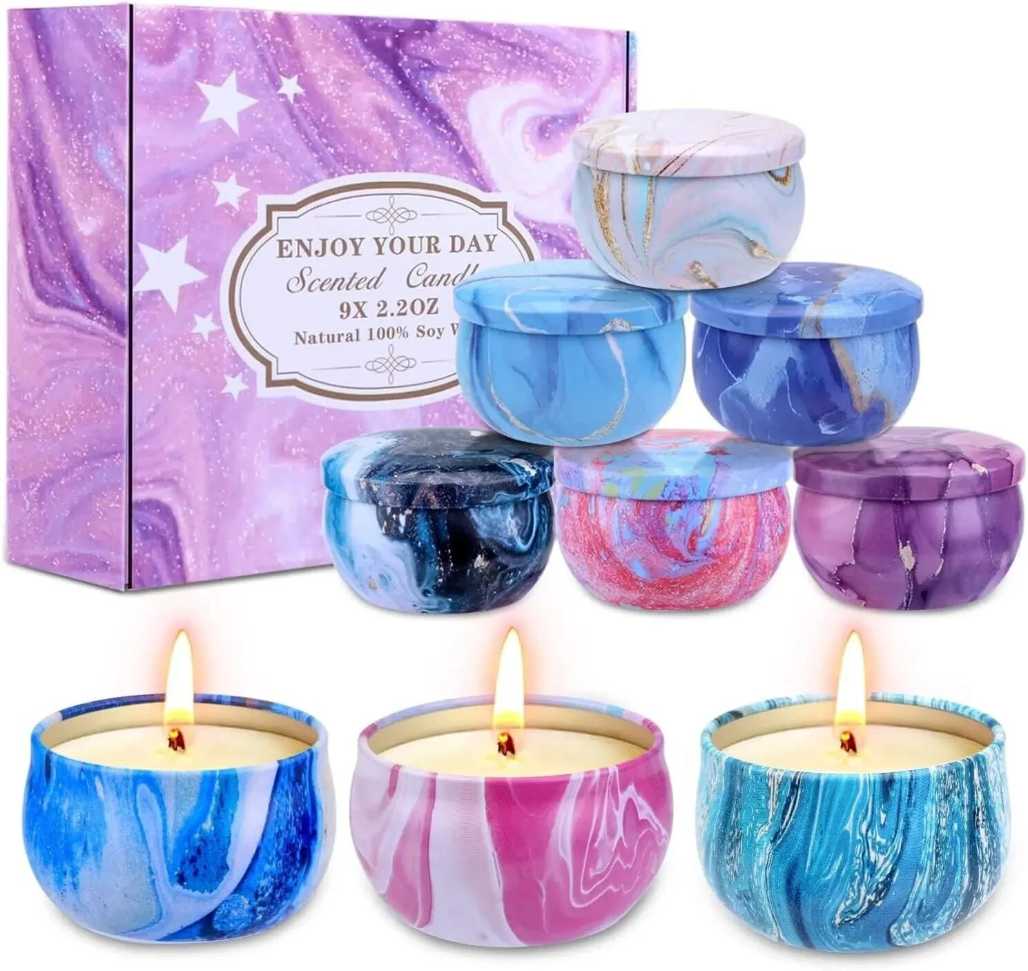 9-Pack Scented Candle Gift Set for Women - Perfect Mother's Day Gift for Mom-image