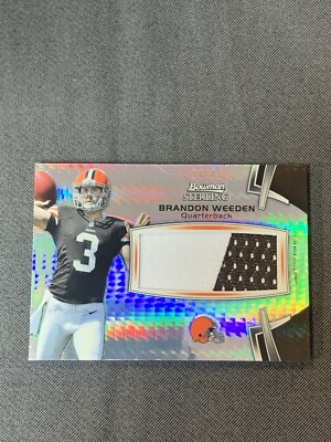 2012 Brandon Weeden Bowman Sterling Refractor Patch /47