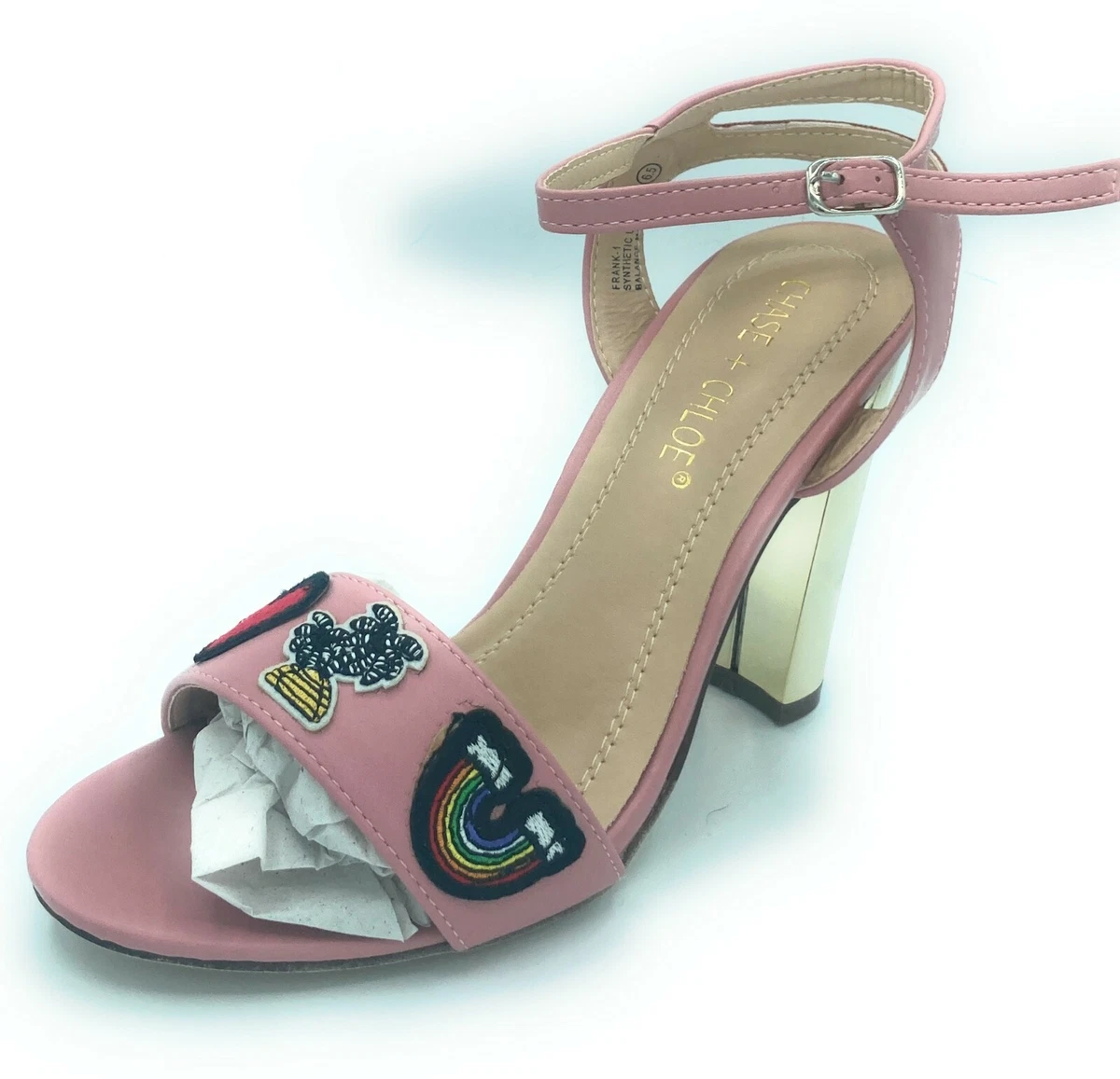 Chase Chloe Womens Frank 1 Ankle Strap Pump Heel Shoes Mauve