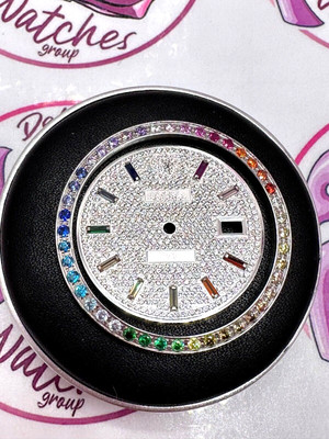 Kit Zwinge + Zifferblatt Custom Für All Model 36mm Datejust Rainbow Cal. 3035