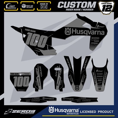 HUSQVARNA MOTOCROSS GRAFIK CUSTOM MX GRAFIK TC FC TE FE TX FX BLOK BLK/GRY