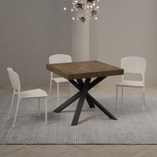 Tavolo allungabile CLERK noce 90x90 quadrato Pranzo soggiorno cucina