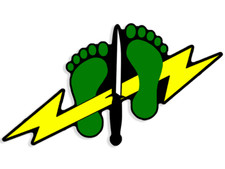 3x5 inch Combat Control Green Feet Sticker (giant pararescue us air force decal)