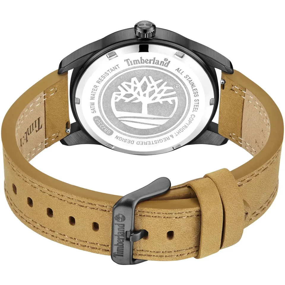 Timberland Reloj Hombre Northbridge Caja Acero PVD Negro 45 MM Piel Marrón Foto 3 de 4