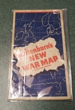Kaltenborn's WW2 New War Map 1940 Pure Oil Company with protective cover