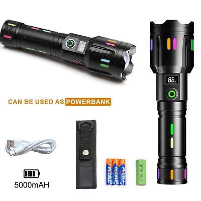 Leistungsstarke 2000L LED wiederaufladbare Taschenlampe 5 Beleuchtungsmodi