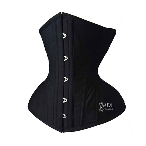 Women's Heavy Duty Double Steel Boned waist trainer Under Bust Cotton Corset