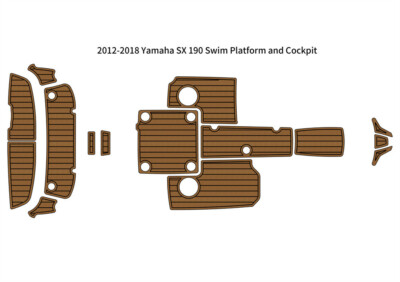 2015 Yamaha SX 190 Swim Platform Cockpit Boat EVA Foam Teak Decking Flooring Pad