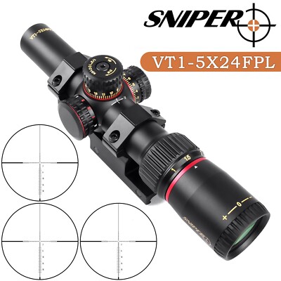 SNIPER VT1-5X24 First Focal Plane Riflescope w/ Red/Green illuminatted Reticle
