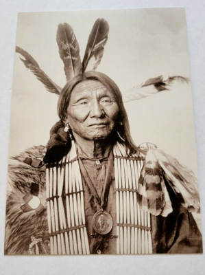 #ad Crazy Bear Lakota Sioux Chief Postcard Native American Indian Card Vtg $19.20