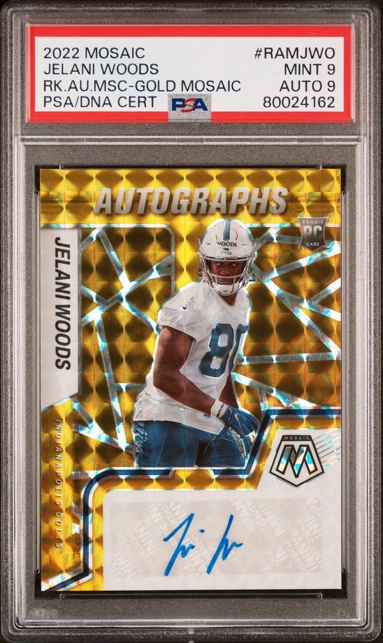 Jelani Woods Panini Mosaic Rookie Autograph Mosaic #RAMJWO Gold Mosaic