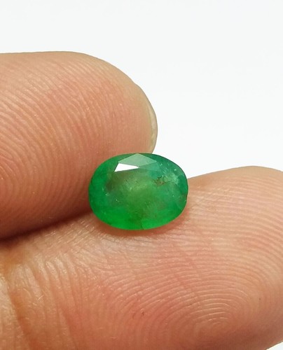 1.14 Ct Natural Oval Cut AAA Green Zambian Emerald Top Quality Untreated 8x6 MM - Picture 8 of 12