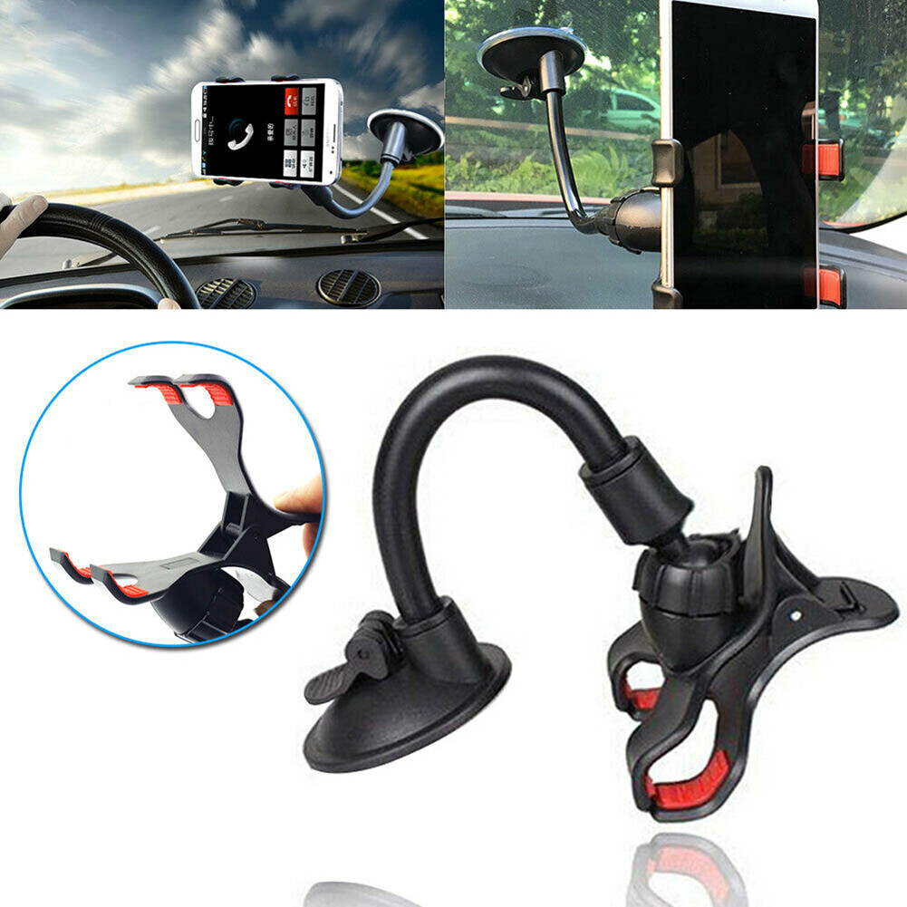 360&deg; Universal Car Mount Holder Stand Windshield For Mobile Cell Phone GPS Black