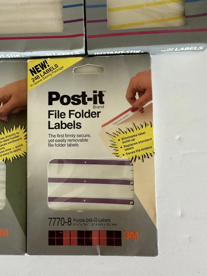 批量 5 包 文件夹标签 (2x 3m post it hanging and 3x instant sticks ) — 第 3/4 张图片