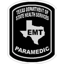 2 Inch Non-Reflective Black Subdued Texas State Paramedic EMT Vinyl Sticker