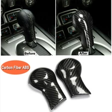 Carbon Fiber ABS Gear Shift Knob Head Cover Trim For Chevrolet Camaro 2010-2015