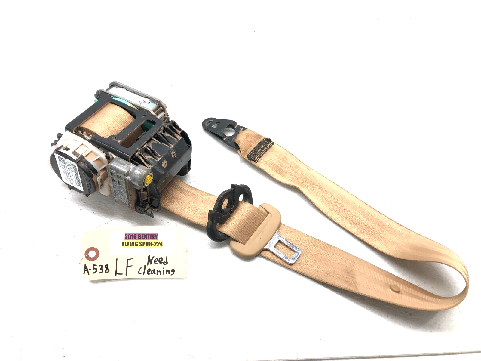 2014-2018 BENTLEY FLYING SPUR LEFT DRIVER FRONT SEAT BELT RETRACTOR OEM #NOTES.