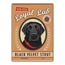 Retro Pets Refrigerator Magnet - Loyal Lab Black Velvet Stout (Beer), Black Lab