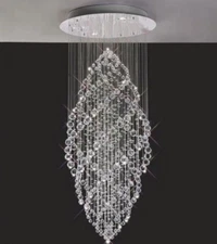 Yc.  Modern American Luxury LED Crystal pendant lamp Villa stair ceiling light