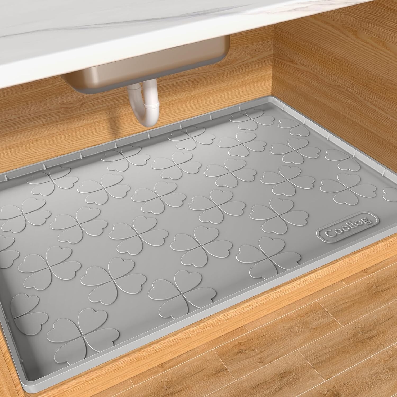 34x22 Non-Slip Silicone Sink Mat for Kitchen Bathroom Easy Clean Durable