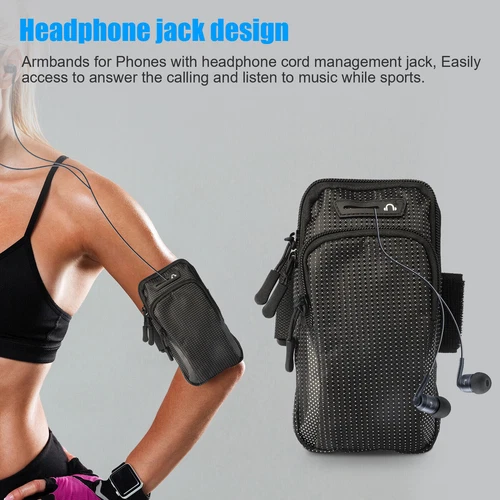 Cell Phone Armband Running Phone Holder Sports Arm Band Strap Gym Pouch Key Bag - Zdjęcie 4 z 10