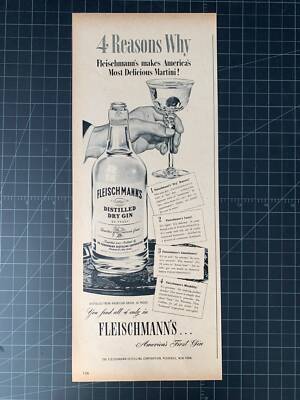 Vintage 1946 Fleischmann s Gin Print Ad