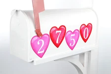 Mailbox Magnet Partial Cover Set of 4 Valentine's Day Hearts Customized Address