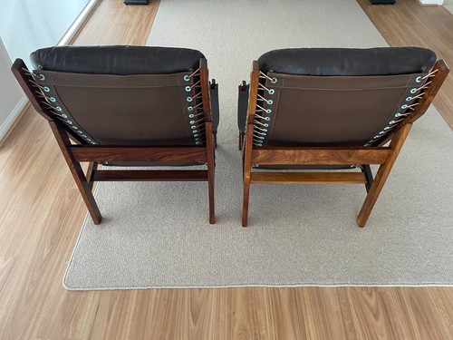 Torbjorn Afdal Hunter Danish Rosewood Chairs Retro Vintage Mid Century PAIR - Picture 3 of 11