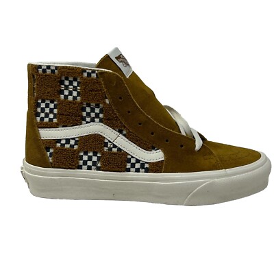Vans Sk8 Hi Tapered Tufted Check Golden Brown Women's 6