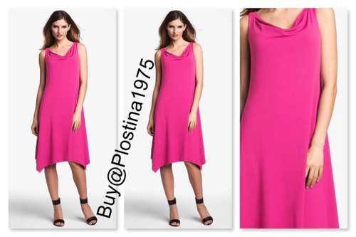 Eileen Fisher Pink Cowl Neck Dress Size 