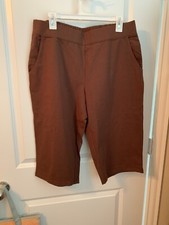 Denim  Co. Active Large Pull-On Knit Jogger Pants Brown
