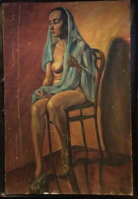 Art - Female with Shawl - Full Length Portrait - Mid 20th Century