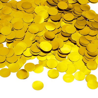 Round Tissue Paper Confetti 0.59'', Table Wedding Confetti Dot Gold
