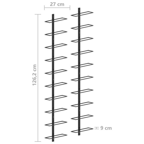 Modern Wine Rack Metal Cellar Wall Mount Storage Display 20 Bottles Organizer - Picture 6 of 6