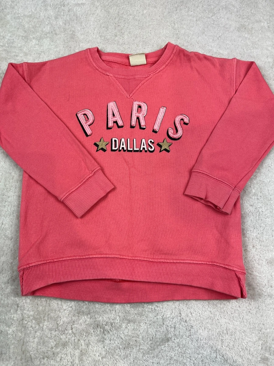 Zara Jumper Girls Age 5 Years Pink Long Sleeve Paris Slogan Cotton