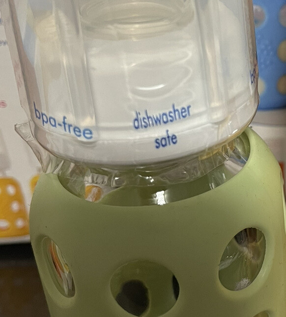 Lifefactory 6 Glass Bottle Starter Set w Caps, Teething Rings And Stage 1&2 Nips
