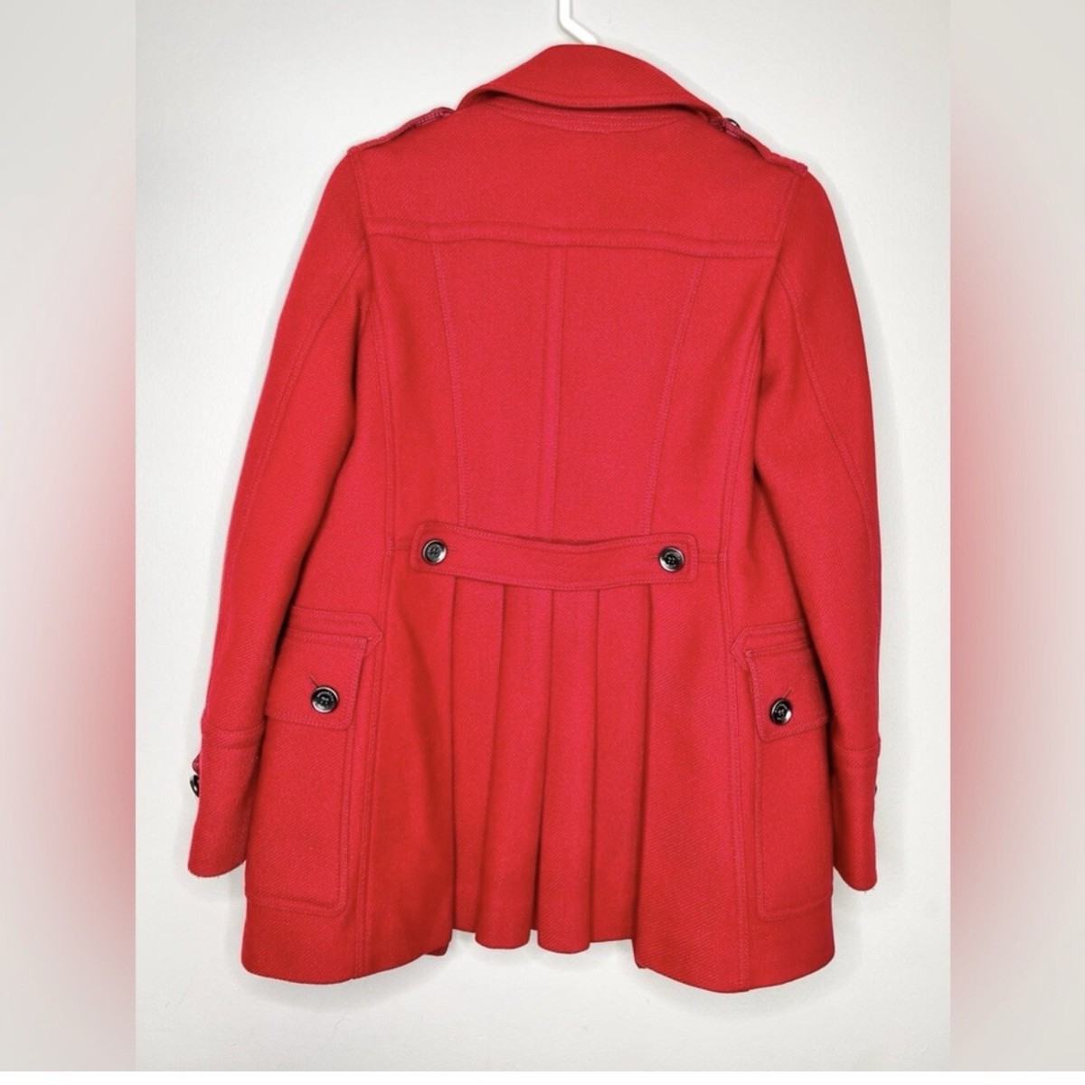 Burberry Brit Burgundy Mersey Toggle Duffel Coat Peacoat
