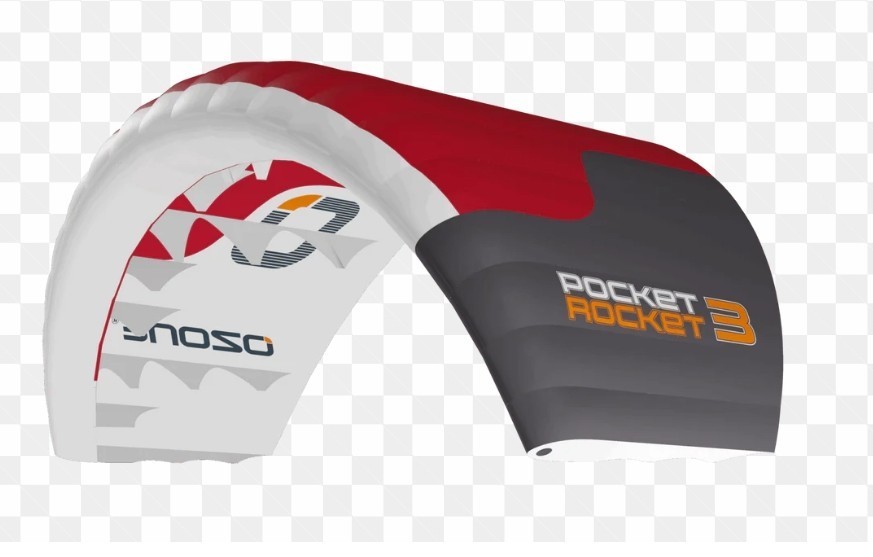 Ozone Pocket Rocket 3.6 meter Parawing Wing foil,  Kiteboarding . Kite Red/Gray