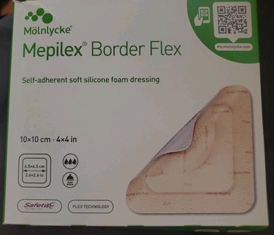 Mepilex Border Flex 4x4 inch silicone foam dressings (5) SHEETS ONLY NO BOX 