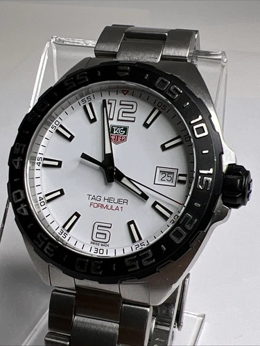 Tag Heuer Formula 1 Men's 41mm Steel Quartz Date Watch White Dial WAZ1111