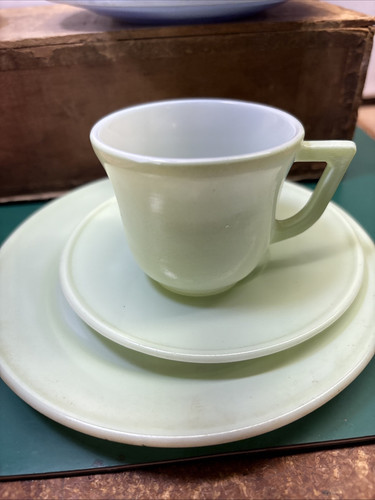 VTG Mid Century Teacup And Saucer Set Blue Green Pink Yellow - Picture 5 of 14
