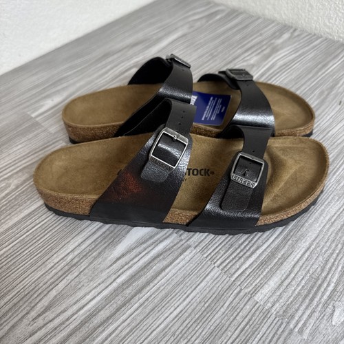 Birkenstock Sydney Birko-Flor Graceful Licorice Sandals Black Sz 41 W 10 M 8 - Picture 2 of 22